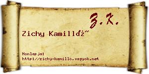 Zichy Kamilló névjegykártya